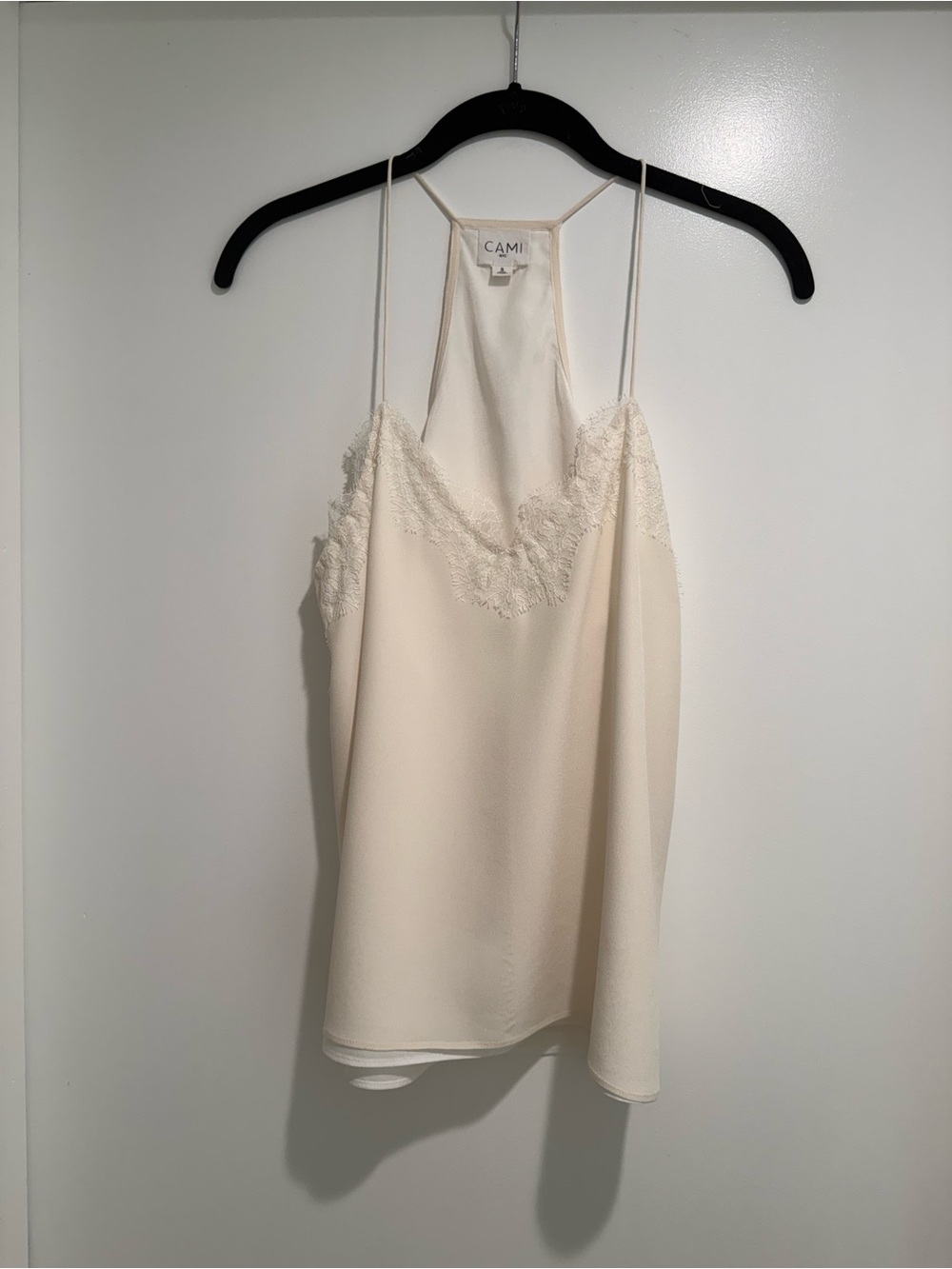 Cami NYC Cream Lace-Trim Satin Camisole